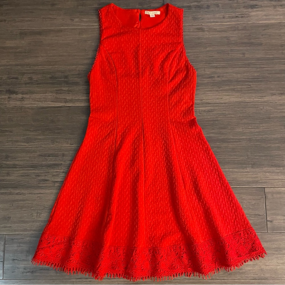 Miami Red Mini Dress with Lace Bottom Sleeveless Open Back Size Medium